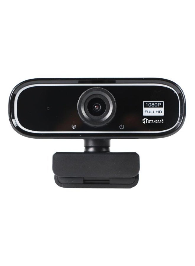 اس تي كاميرا ويب ST WB‑1080 قياسية – دقة FHD، ميكروفون مدمج، USB – أسود - Image 2